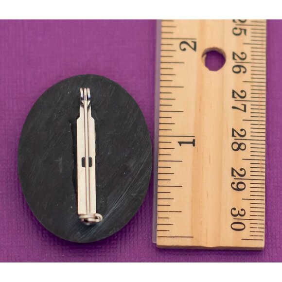 Vintage Gothic Blue and Gold Tone Brooch - Q13 - Picture 2 of 2